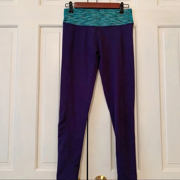Fabletics Zipper Leggings Navy Blue Teal - Picture 2 of 6